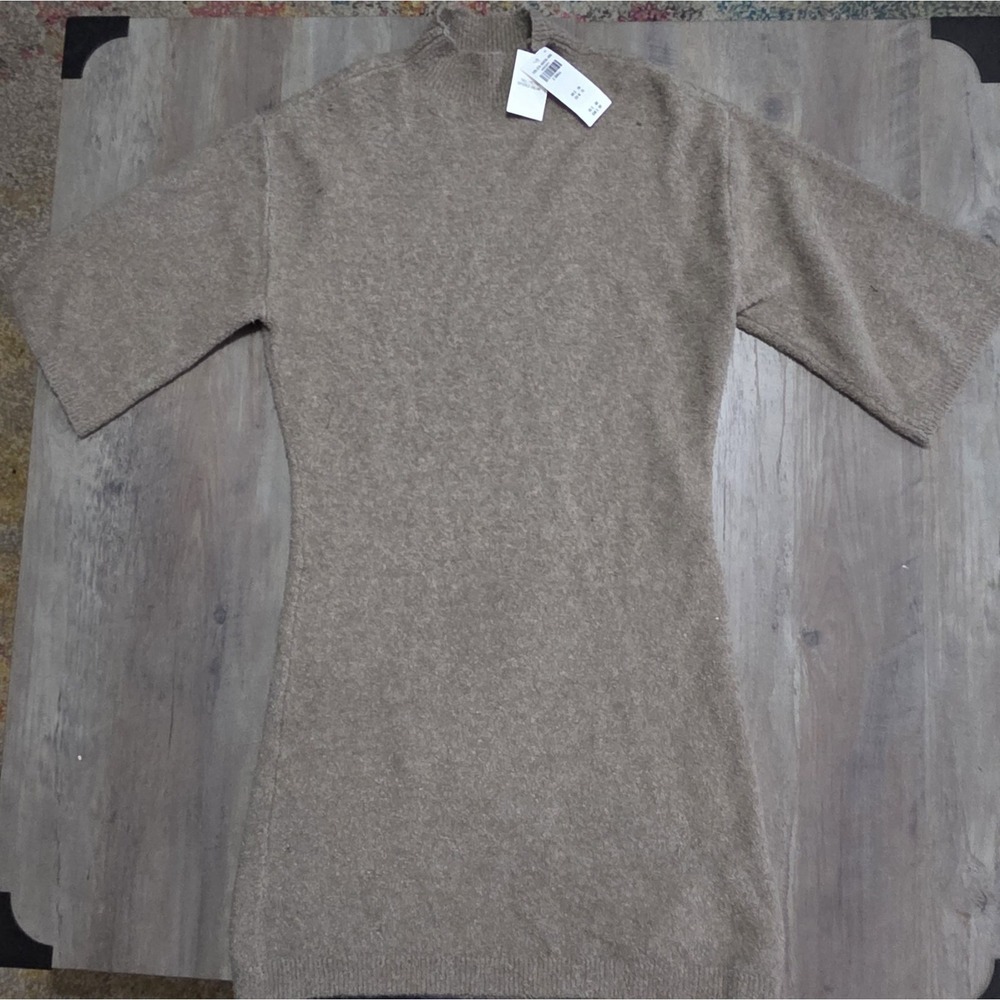 Abercrombie & Fitch Exclusive Online Taupe Cozy Knit Dress Mock Neck NWT XS